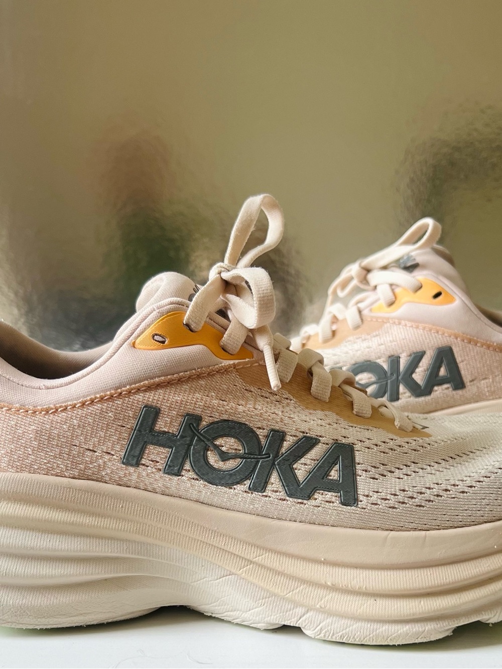HOKA Bondi 8 Vanilla Running Women’s Comfort Shoes Walking Sneakers Athleisure 7